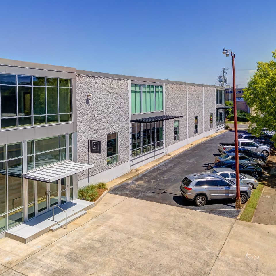 Exterior photo of Crawford Square's headquarters.